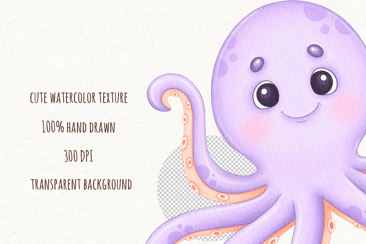 Sea Animals Clipart, Ocean Clipart, an Animal Illustration by ekossa_art (Photo 5 of 6)