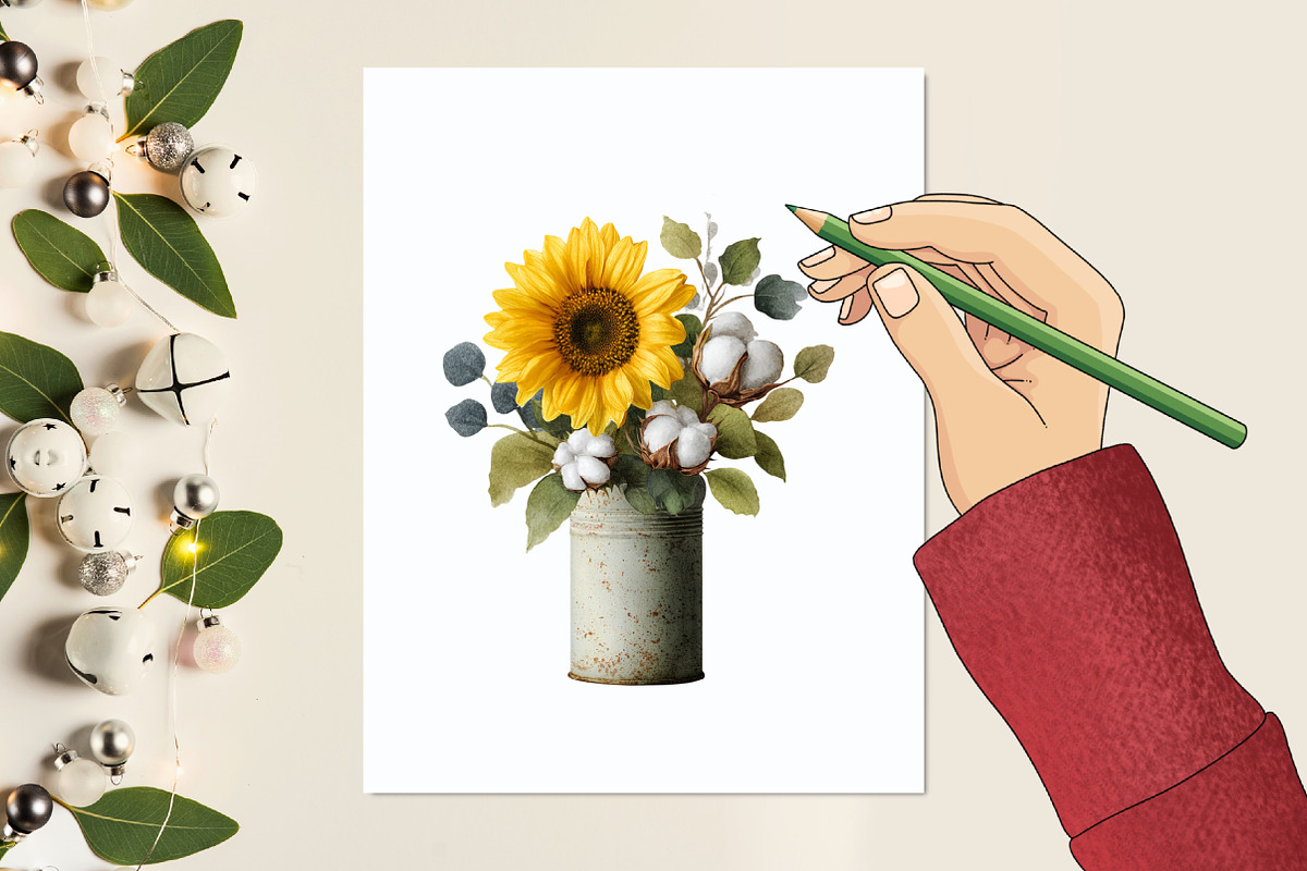 Autumn Sunflowers Clipart, a Graphic by designcity5 (Photo 6 of 6)