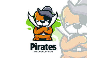 Dog Pirate Mascot Cartoon Style.