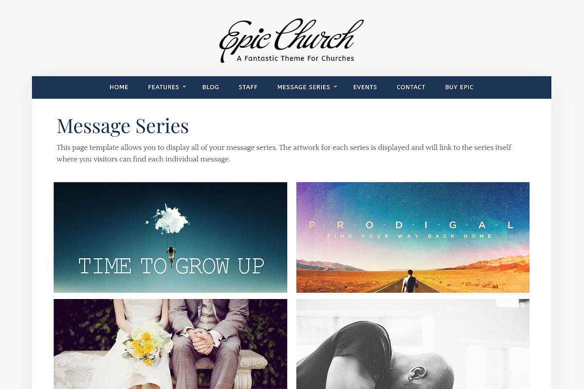 Epic Church - WordPress Theme, a WordPress Template by Organized Themes (Photo 3 of 6)