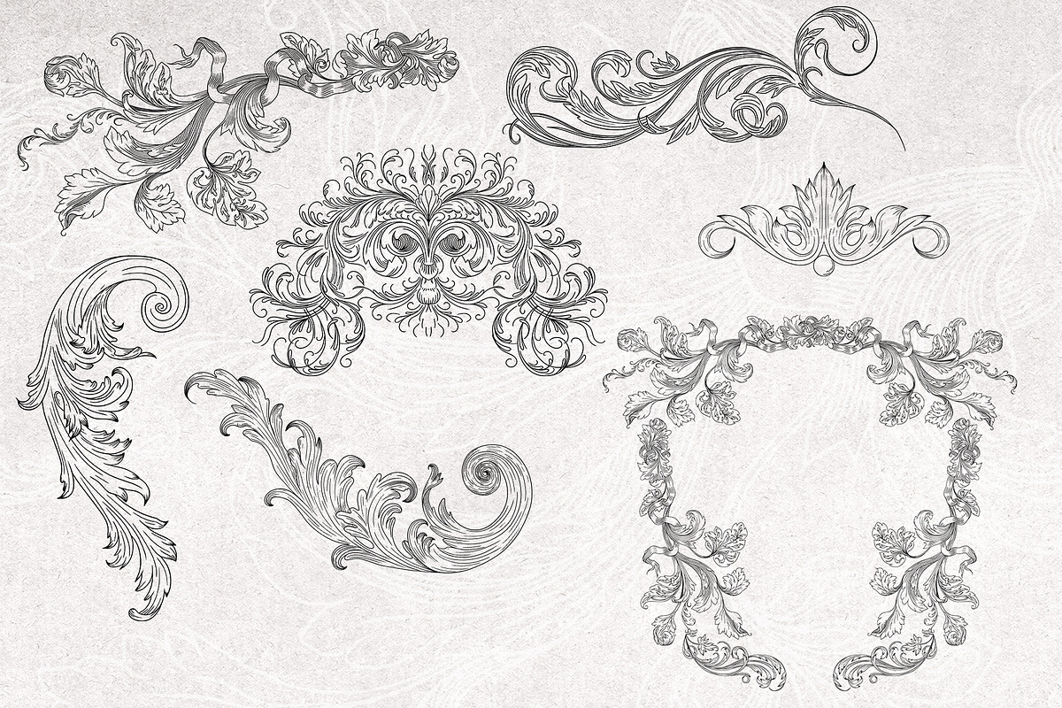 Procreate Vintage Baroque Borders, a Brush Add-On by AW Studios (Photo 4 of 9)