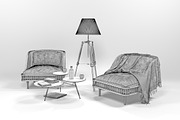 Furniture set 0206, a Furniture 3D Model by inDahouze (Thumbnail 7 of 9)