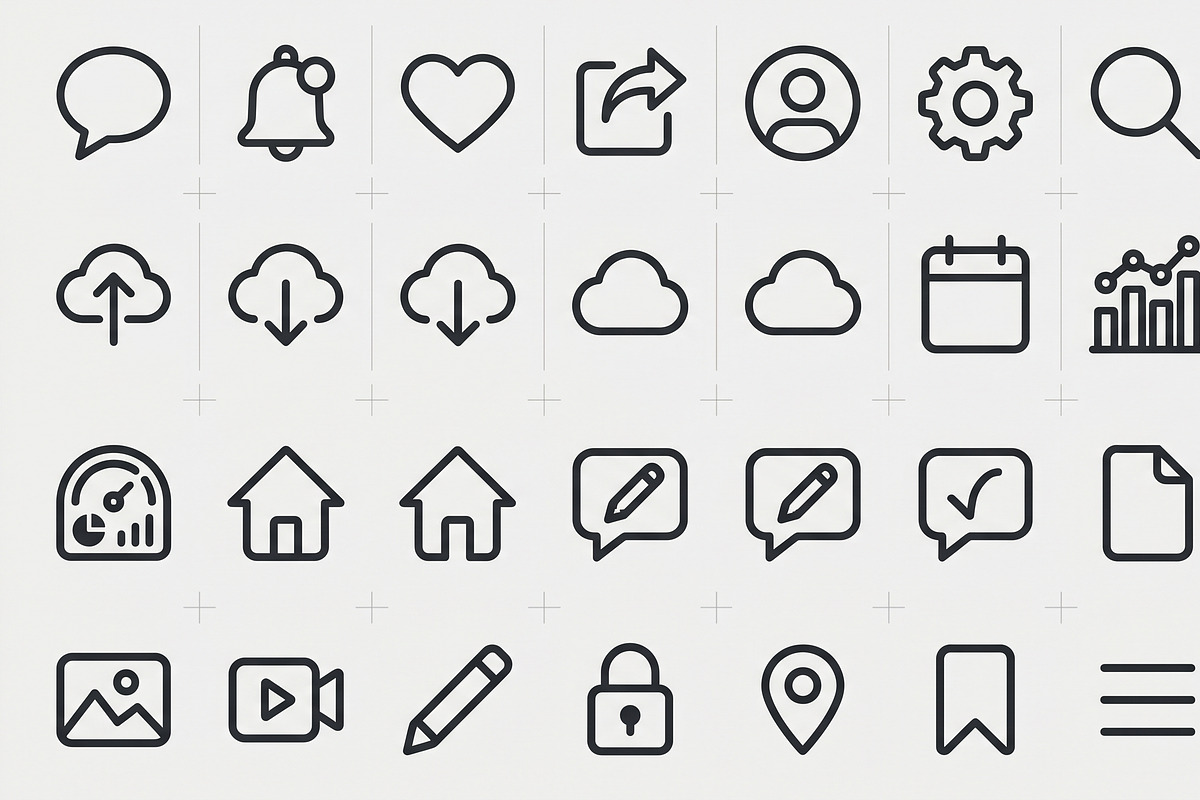 41 Vector Outline Social UI Icons, an Outline Icon by adenpinkstore (Photo 3 of 20)
