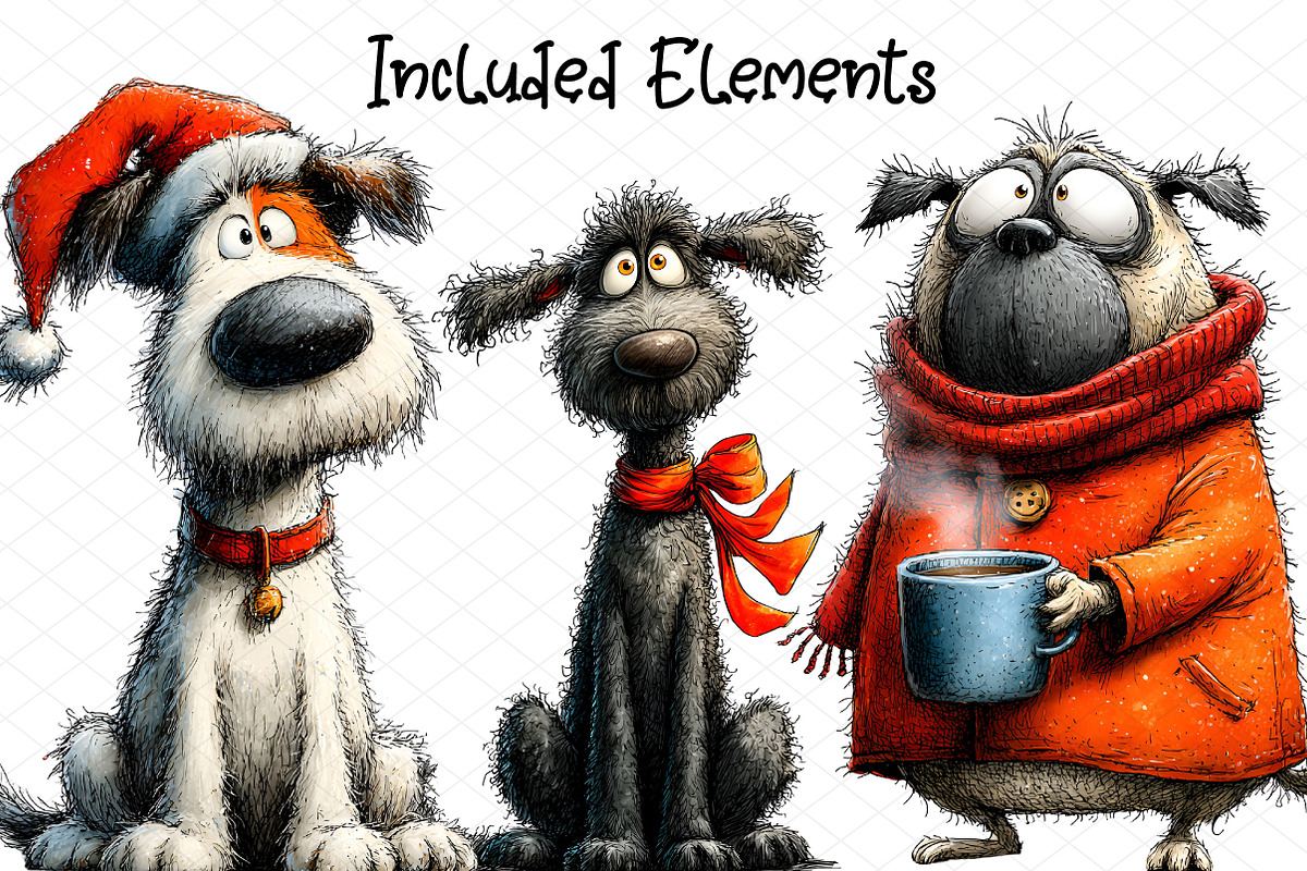 Christmas Dog Clipart, an Illustration by cherrydesign (Photo 4 of 4)