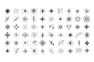 Stars hand drawn black ink sketch, an Object Illustration by Onyx