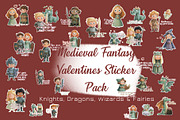 Medieval Fantasy Valentine Stickers, an Object Graphic by Amarawolf's Art (Thumbnail 1 of 8)