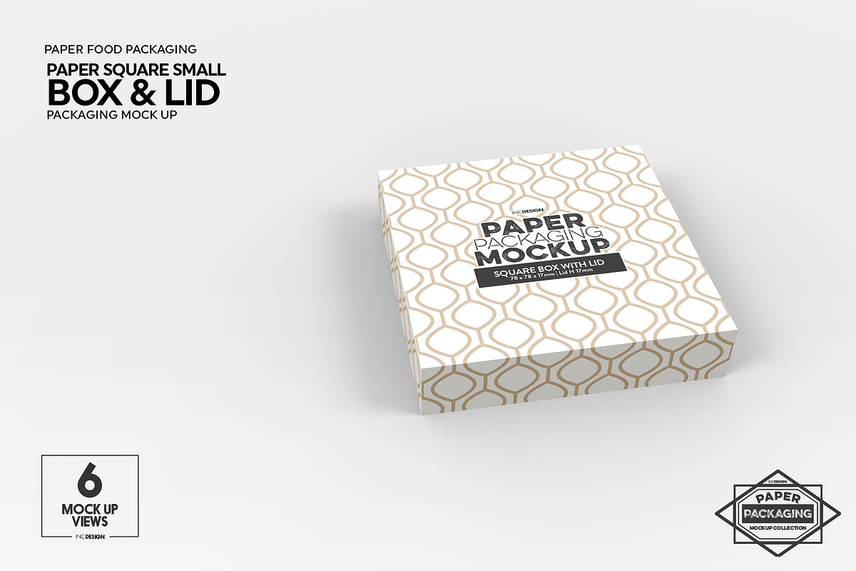 Small Square Paper Box&Lid Mockup, a Cups & Container Mockup by INCDesign (Photo 5 of 10)