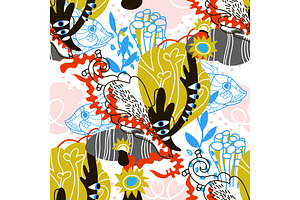 Abstract sea elements paper collage