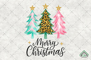 Merry Christmas Leopard Trees PNG, an Illustration by Craft Nest