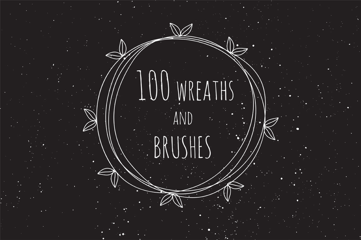 100 vector wreaths and brushes, a Graphic by ComelyPics Shop (Photo 1 of 11)