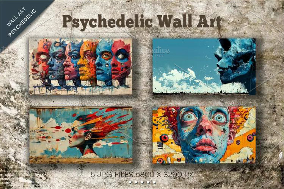 Big bundle of psychedelic background, a Decorative Illustration by KENO Mascots (Photo 5 of 12)