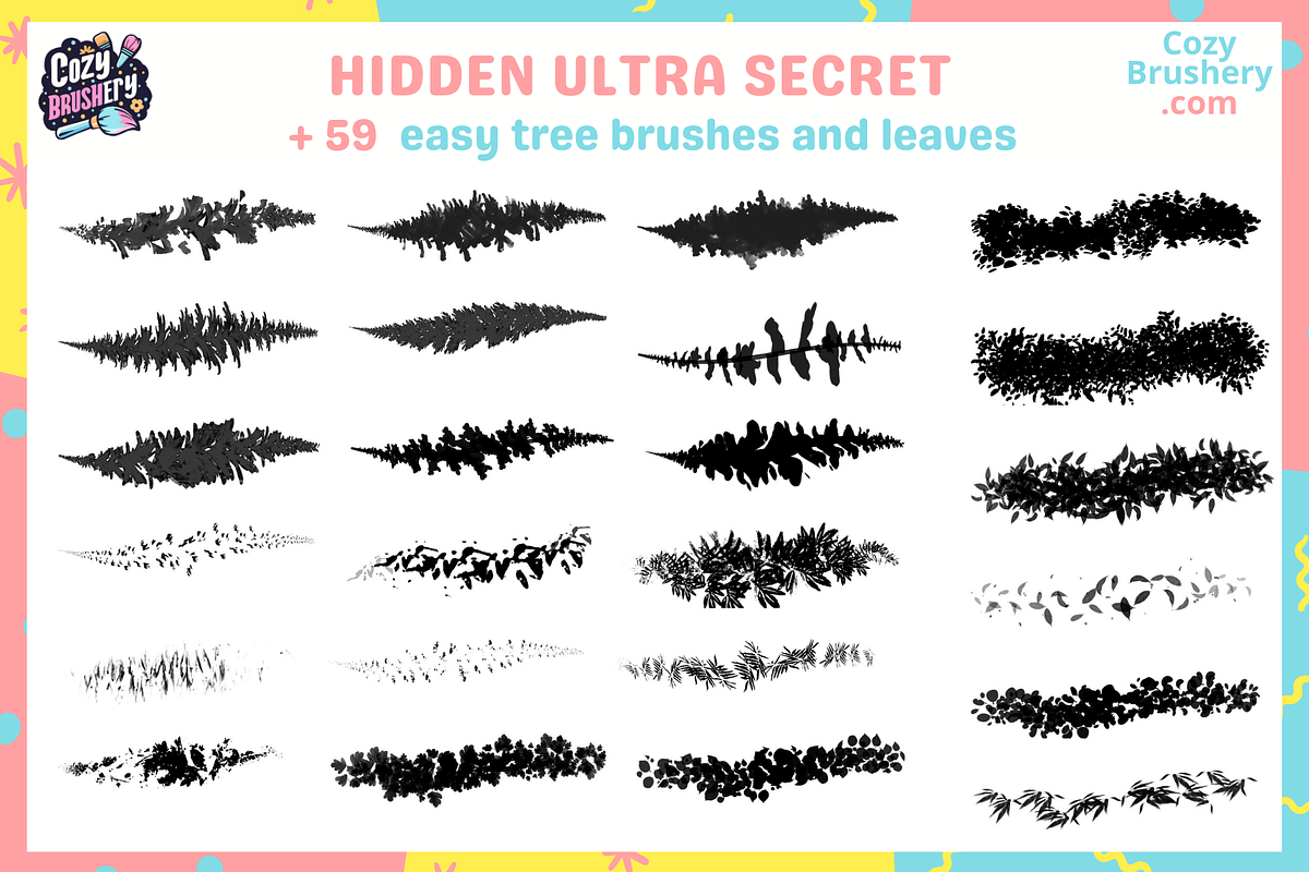 Procreate Tree Stamps, a Brush Add-On by Cozy Brushery (Photo 4 of 7)