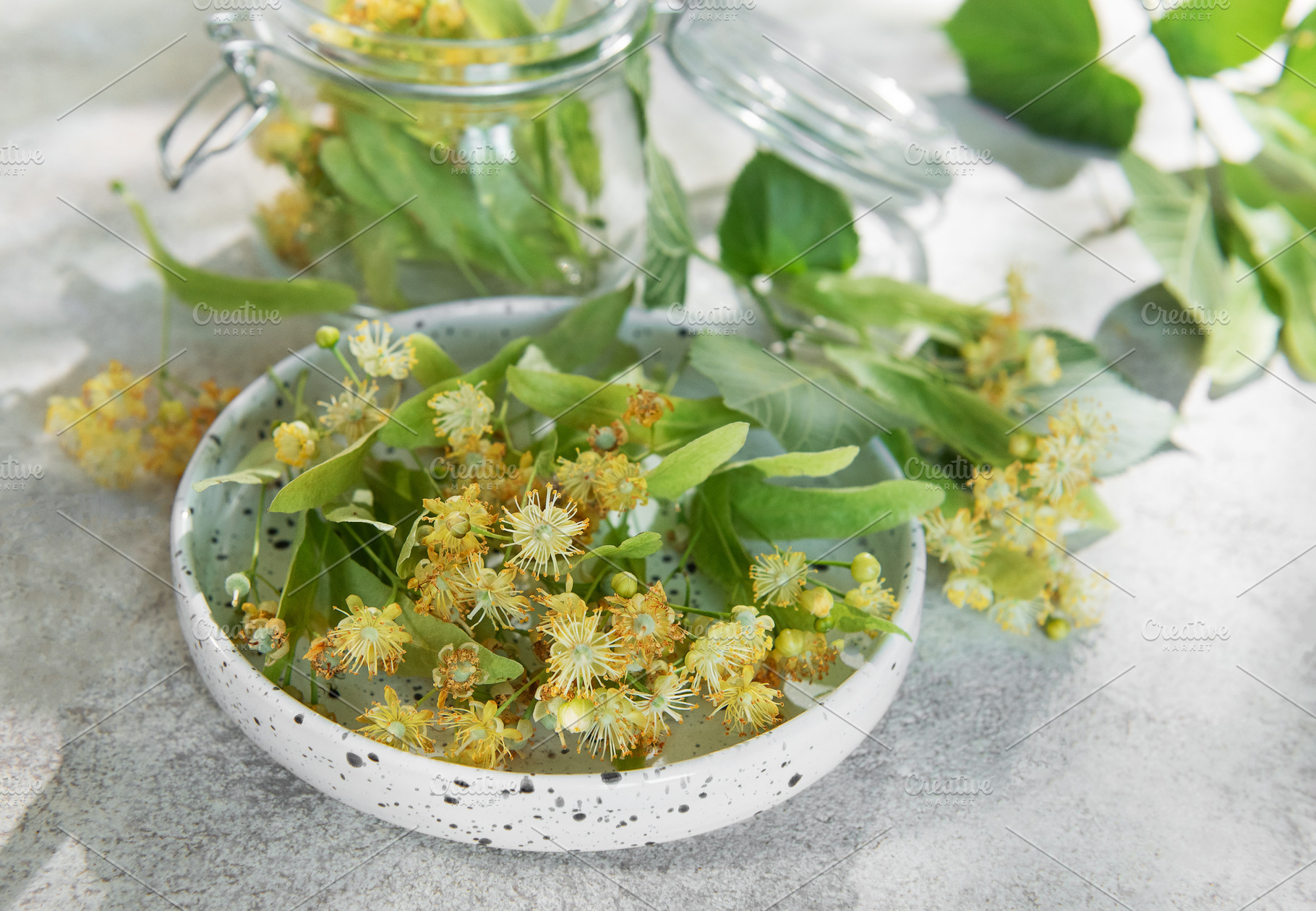 Linden flowers preparing for herbal tea infusion, a Nature Photo by Olena Rudo