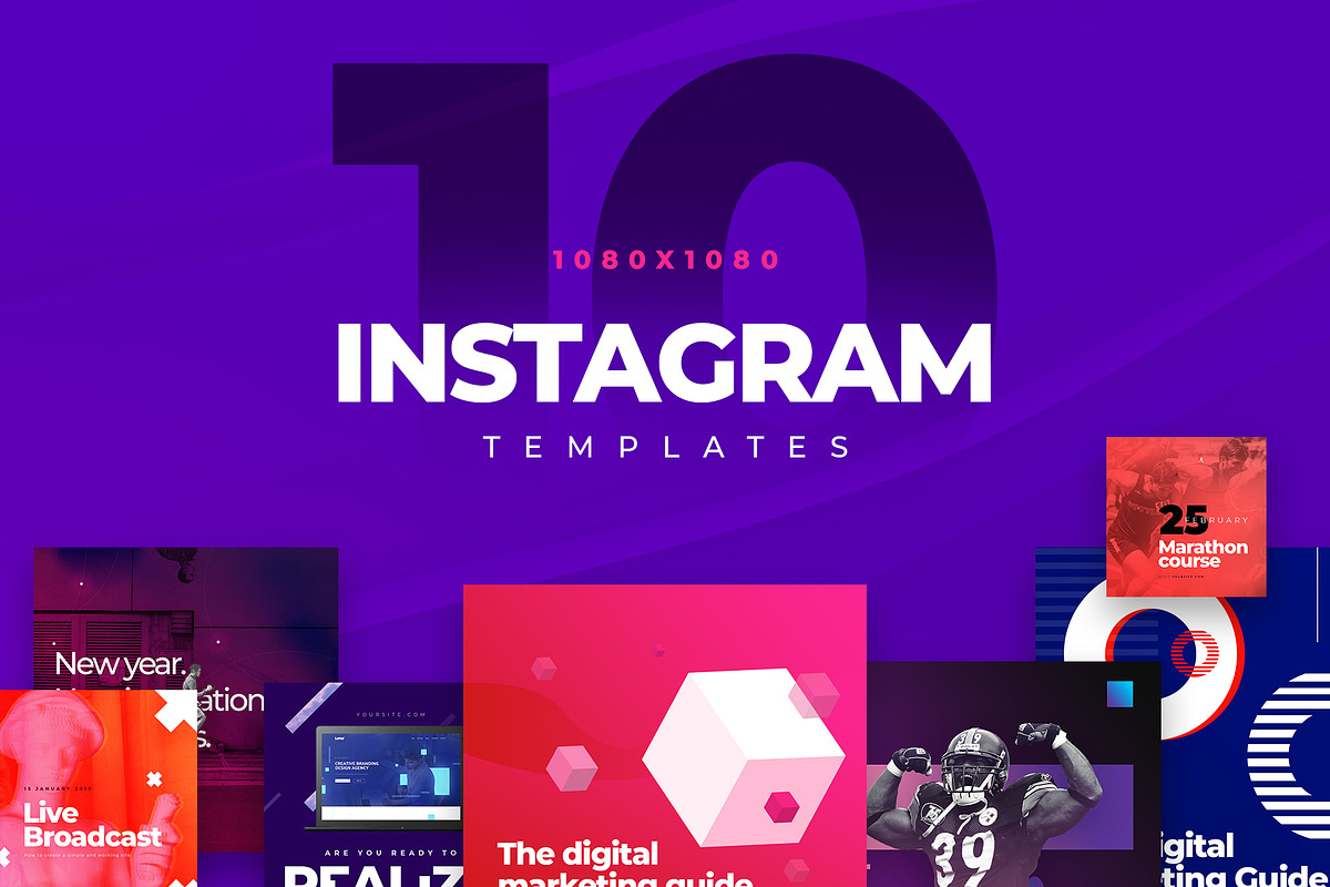 10 Instagram Templates, a Social Media Template by Ceaso Store (Photo 1 of 4)