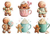 Sweet Watercolor Gingerbread Clipart, an Illustration by Designworld (Thumbnail 3 of 5)