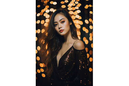 Asian woman in black sequin dress, a Beauty & Fashion Photo by Lermont51