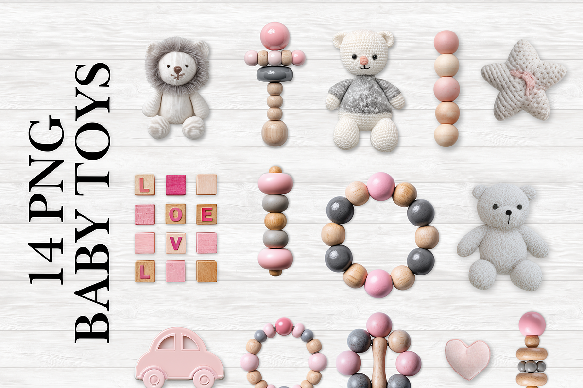 Pink and Gray Baby Scene Creator, a Product Mockup by AllTheKewtClipart (Photo 4 of 8)