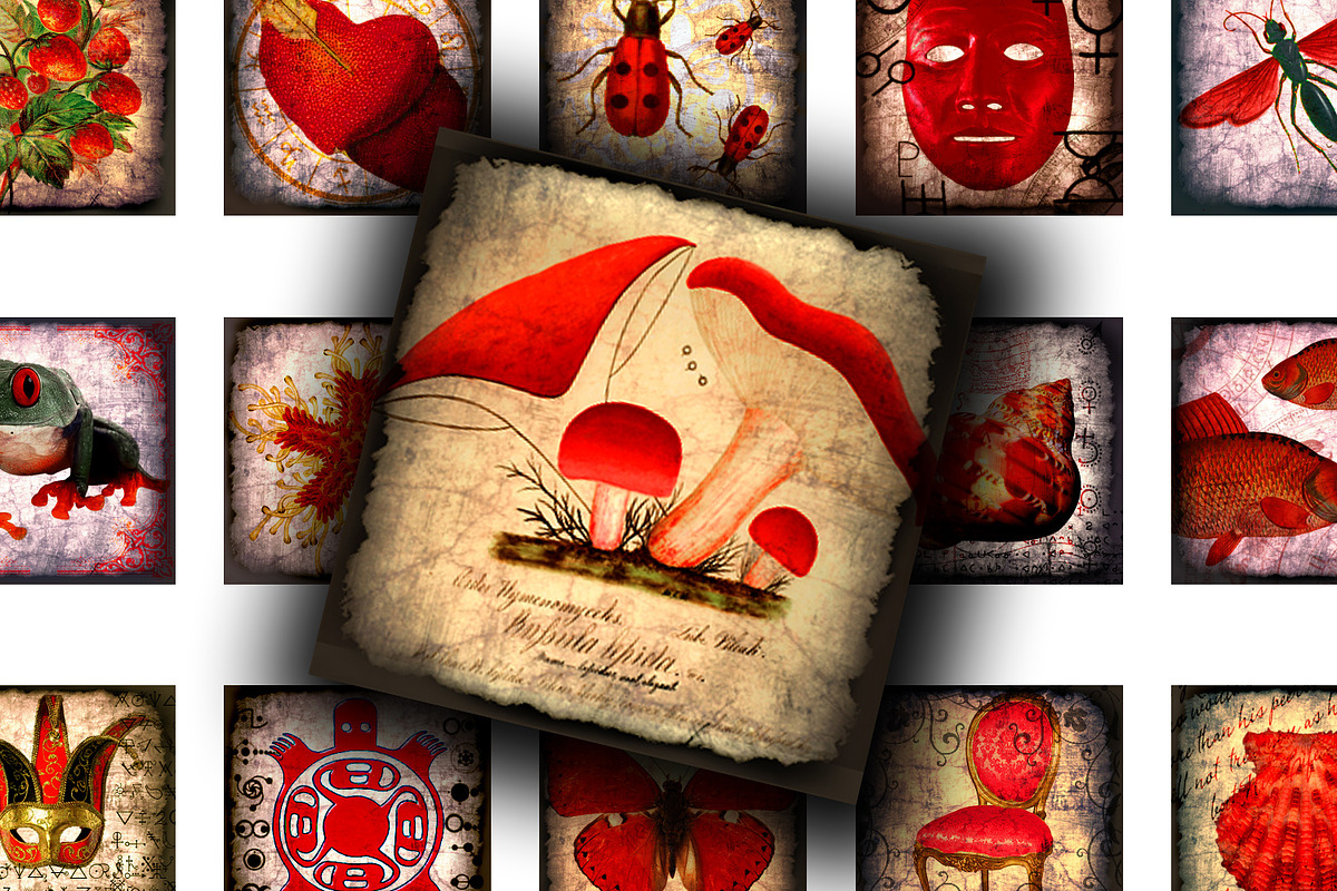 Digital Collage Sheet - Red Splash, a Print Template by Kseniya-Omega (Photo 1 of 3)