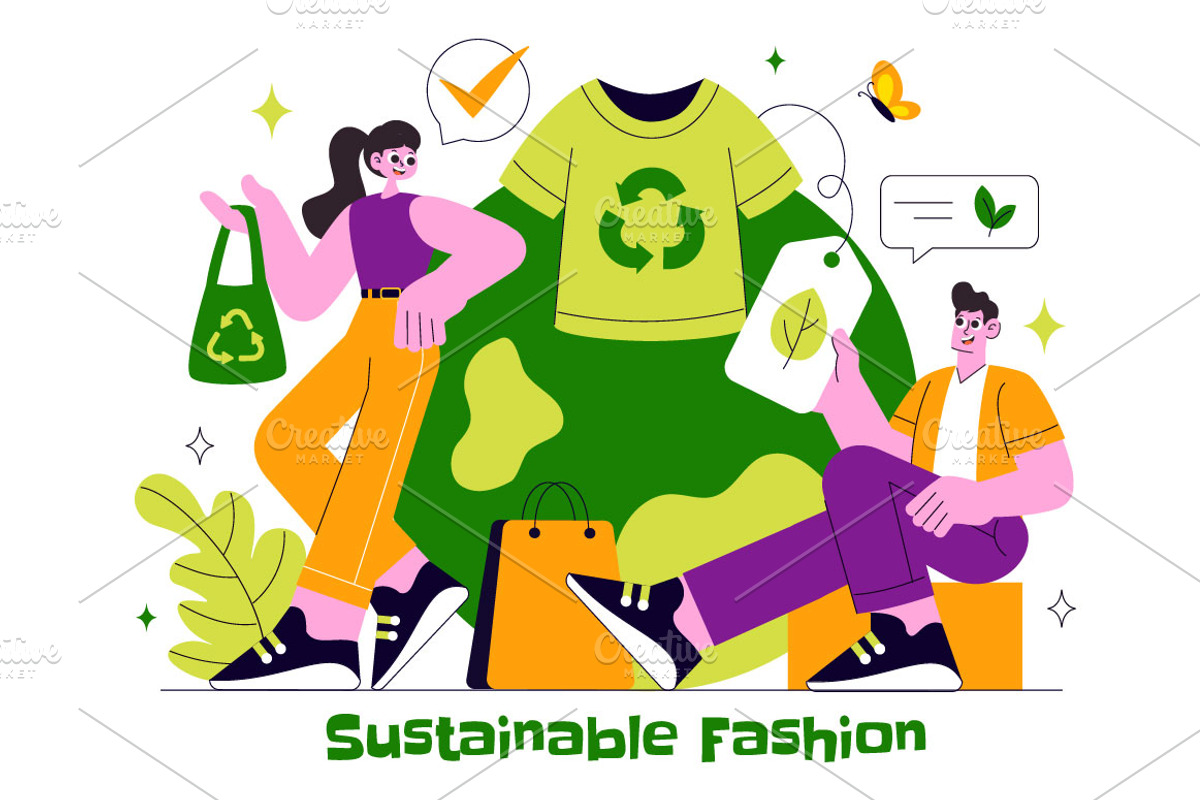 10 Sustainable Fashion Illustration, a Person Illustration by denayunebgt (Photo 4 of 4)