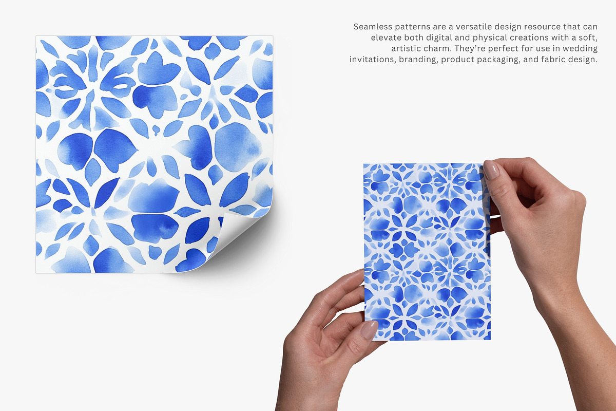 blue tile seamless pattern, a Pattern Graphic by Pink Studio Art (Photo 4 of 5)