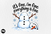 Funny Winter Snowman Christmas PNG, a Seasonal Illustration by CraftArtStudio (Thumbnail 1 of 4)