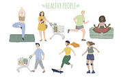 Healthy Food & People clipart Set, a Healthcare Illustration by Kaleriia (Thumbnail 3 of 13)