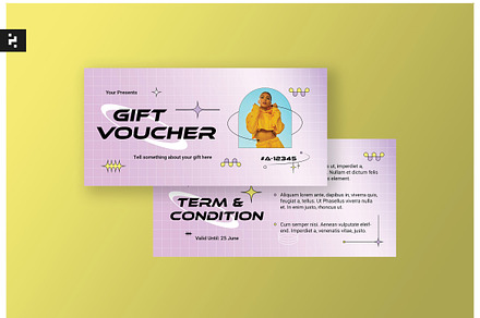 Gift Voucher Modern Y2K Style, a Card Template by Neermana