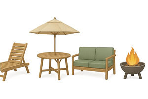 Outdoor furniture set for a relaxing, an Illustration by ZinetroN