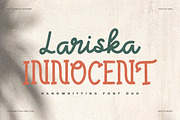 Lariska Innocent Handwritting Duo, a Script Font by Denustudios (Thumbnail 1 of 14)