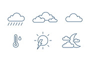 Weather forecast icons, line art set, an Outline Icon by Good Studio (Thumbnail 4 of 7)