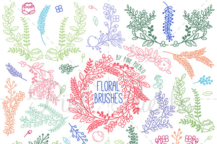 Floral Banner Photoshop Brushes preview 2