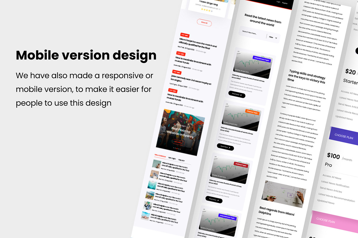 Delta News - Website uikit for news, an UI Kit Template by Minialis (Photo 4 of 6)