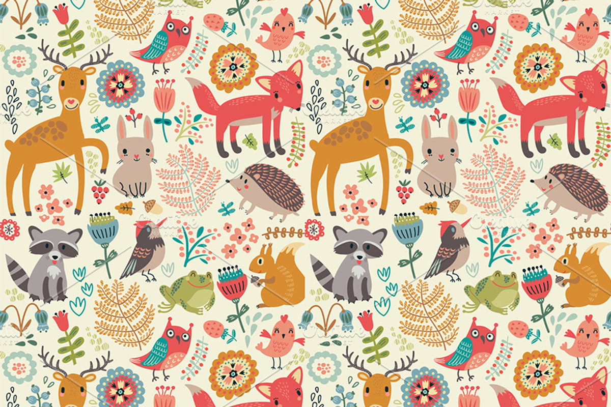 Forest. Animals and patterns, a Pattern Graphic by Anna Guz's Store (Photo 3 of 5)