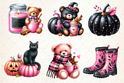 Pink and Black Autumn Clipart, an Illustration by Dream Creation (Thumbnail 6 of 6)