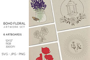 6 floral illustrations, wild flowers, an Illustration by Bloom21Art (Thumbnail 1 of 5)