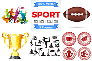 Sport poster silhouettes and objects, a Decorative Illustration by TAlex (Thumbnail 1 of 7)