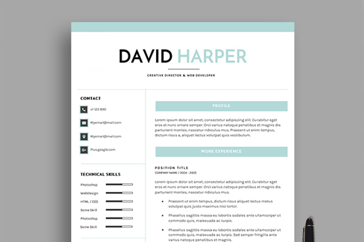 DH Resume (4 Pages), a Resume Template by dkcreatives (Photo 1 of 4)