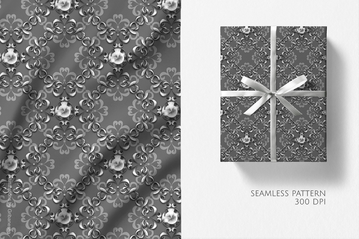Diamond Damask Seamless Pattern, a Pattern Graphic by Gribanessa (Photo 2 of 3)
