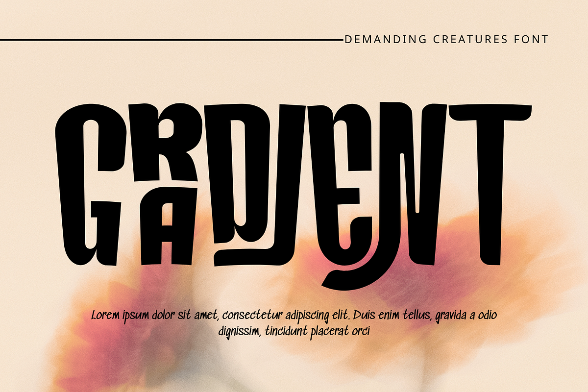 DEMANDING CREATURES - CONDENSED FONT, a Sans Serif Font by 177Studio (Photo 1 of 5)