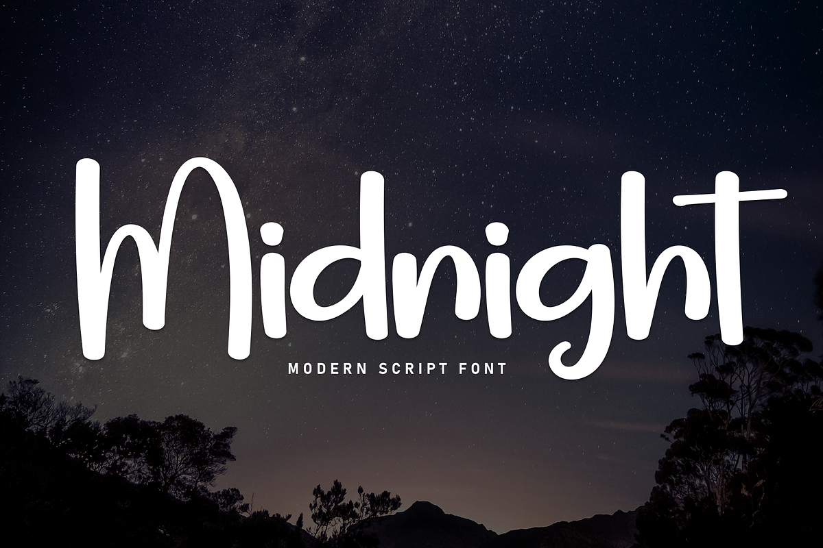 Midnight | Script Font, a Handwritten Font by Scratchones (Photo 1 of 8)