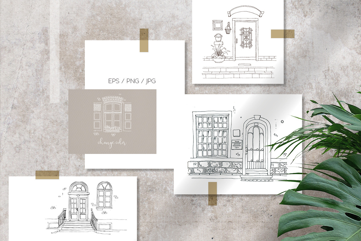 Windows & Doors. Vector set., an Object Illustration by iri-illustration (Photo 6 of 8)