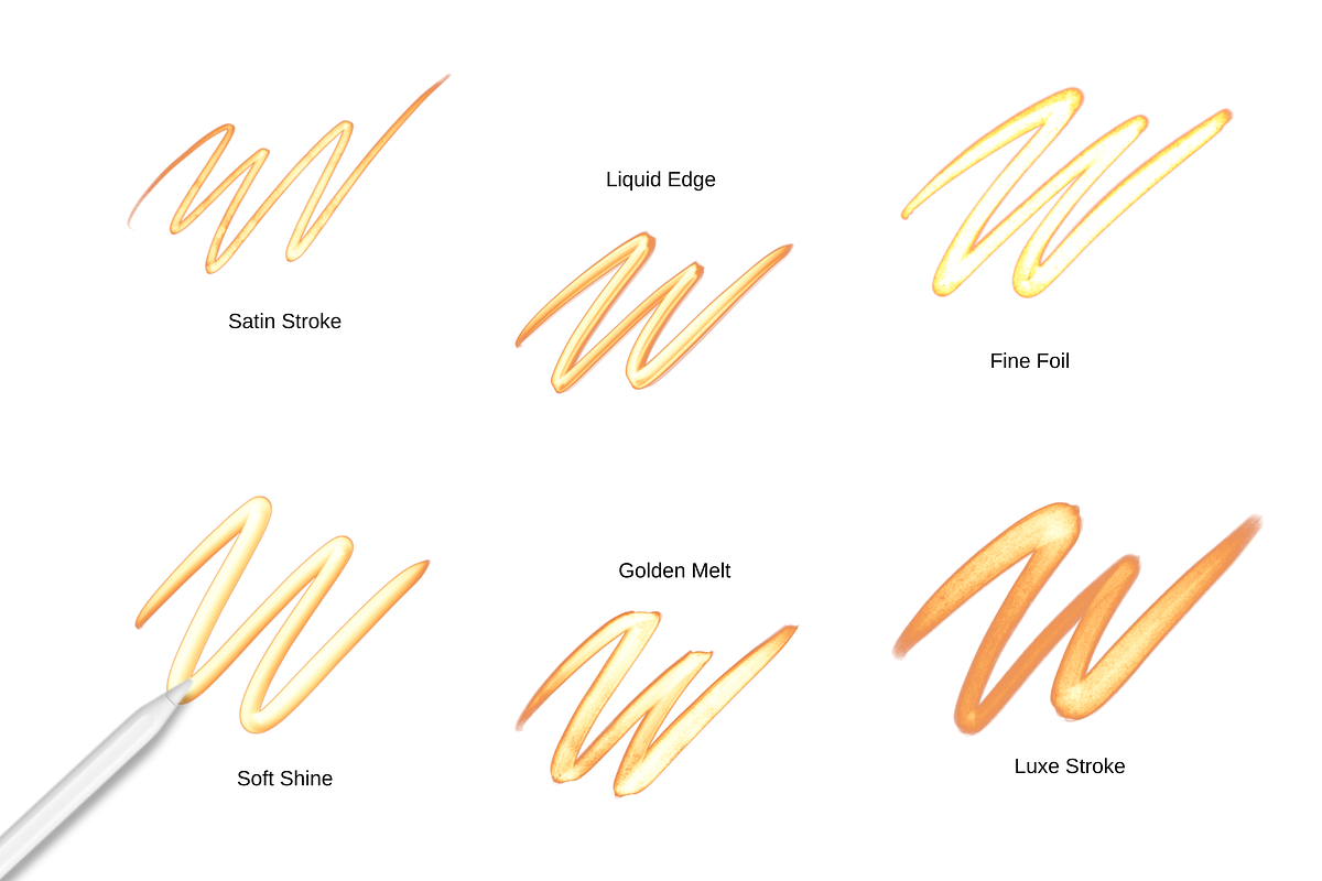 Procreate Metallic Brushes, a Brush Add-On by HopeArtIllustration (Photo 2 of 6)