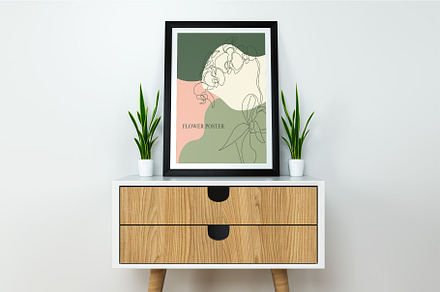 Hand drawn floral art line posters, a Poster Template by ExpressShop