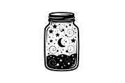 Cosmic Galaxy Jar Design Bundle, an Illustration by Creativeshirt (Thumbnail 3 of 31)
