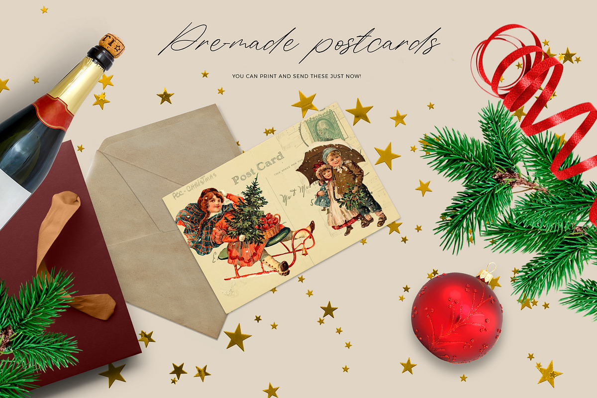 Vintage Christmas card creator, an Object Graphic by Beauty Drops (Photo 12 of 13)