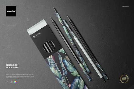 Pencil Box Mockup Set, a Pens & Pencil Mockup by Creatsy