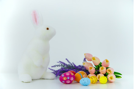 Beautiful Easter decor on a white, a Holiday Photo by yanadjana