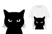 Black Cat T Shirt Design Vector, a Design Template by PsychocheArt (Thumbnail 1 of 3)