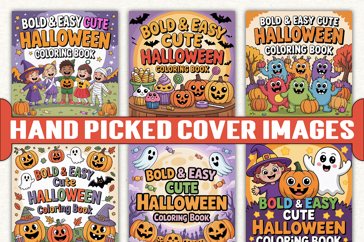 Bold & Easy Cute Halloween Coloring, a Seasonal Illustration by Ink Gallery (Photo 5 of 6)