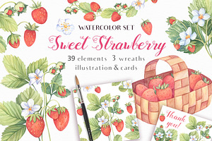 Sweet Watercolor Strawberry